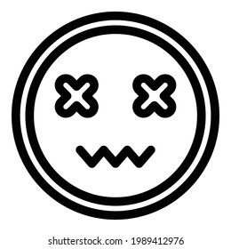 Scary smile icon. Outline Scary smile vector icon for web design isolated on white background