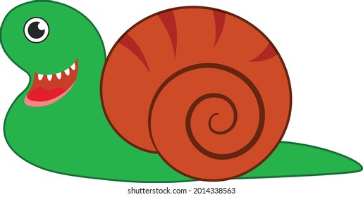 scary Snail cartoon vector art and illustration