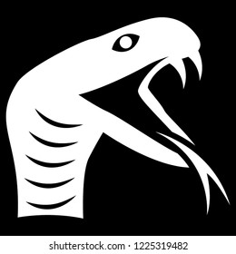 
A scary snake mouth is opened to attack 
