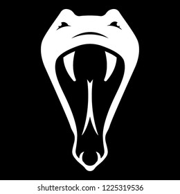 
A scary snake mouth is opened to attack 
