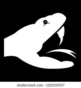 
A scary snakehead drawing showing reptile predator
