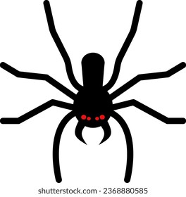 Scary spider icon vector for happy Halloween event. Halloween spider icon that can be used as symbol, sign or decoration. Spider icon graphic resource for Halloween theme vector design