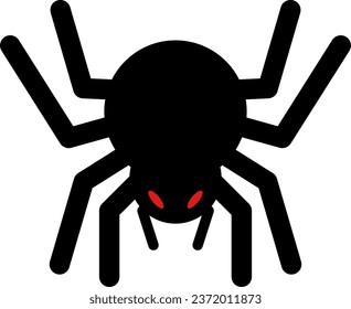 Scary spider icon vector for happy Halloween event. Halloween spider icon that can be used as symbol, sign or decoration. Spider icon graphic resource for Halloween theme vector design