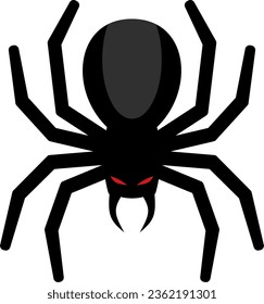 Scary spider icon vector illustration for happy Halloween event. Halloween spider icon that can be used as symbol, sign or decoration. Spider icon graphic resource for Halloween theme vector design
