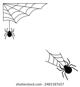 Scary spider web element for halloween.