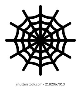 Scary spider web outline icon. Editable stroke. Vector graphics