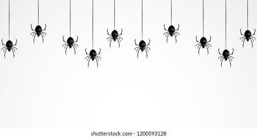 Scary spider web. Vector illustration.