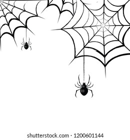 Scary spider web. Vector illustration.