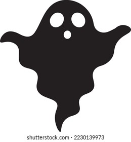 scary spirit or poltergeists flying at night. cartoon ghosts. cute ghost creation kit, changeable face, flat design vector