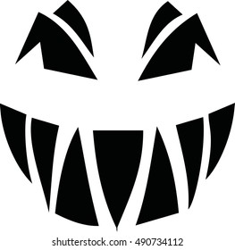 Scary spooky pumpkin face