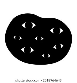 Scary staring eyes in the dark. Mental disorder, panic, phobia, healthcare, anxiety stress concepts. Flat vector design isolated illustration.