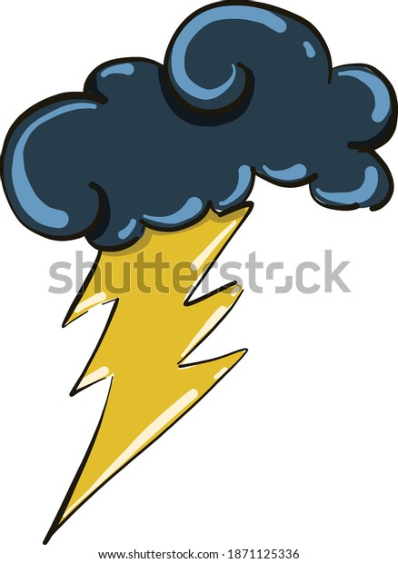 Scary
storm, illustration, vector on white
background.
