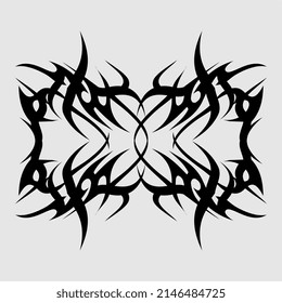 scary syllable pattern vector, metal, gothic, body decoration, muscular man, back tattoo, chest tattoo