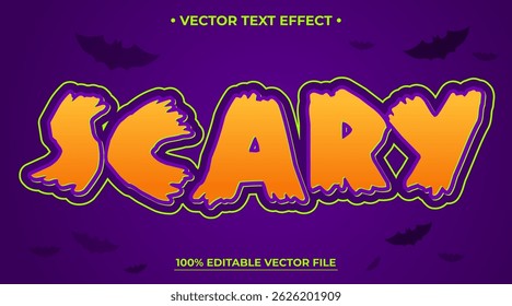 Scary text effect, 3d editable Halloween spooky theme style font template