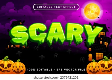 scary text effect and editable text effect with halloween background