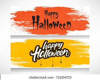 Scary text of Happy Halloween on Scary retro background for the celebration of Halloween.
