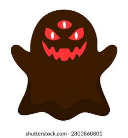scary three eyed ghost floating in the dark night