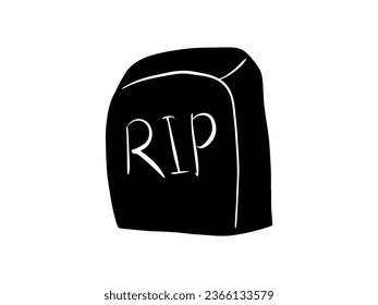 Scary Tombstone Halloween Silhouette Illustration