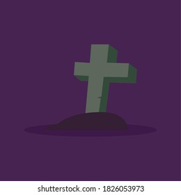 Scary tombstone icon. Halloween season icon - Vector