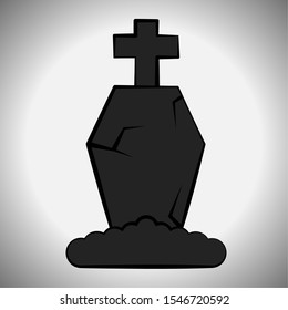 Scary tombstone image. Spooky halloween - Vector illustration