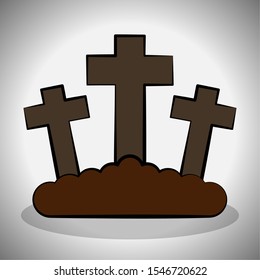 Scary tombstone image. Spooky halloween - Vector illustration