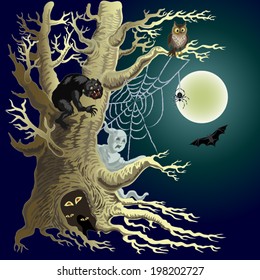 Scary tree, Halloween