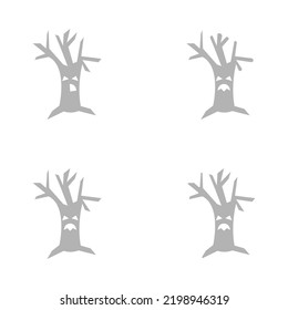 scary tree icon, vector illustration