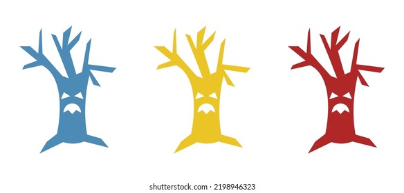 icono de árbol de miedo, ilustración vectorial