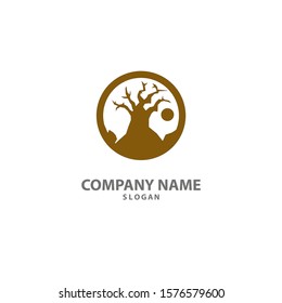 scary tree logo vector ilustration