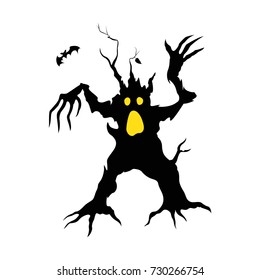 Scary tree as a man for Halloween