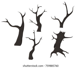 Scary trees cartoon for game. illustration vector
