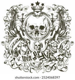 Scary t-shirt design vector illustration
