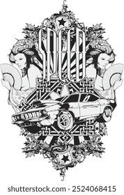 Scary t-shirt design vector illustration