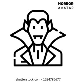 Scary Vampire icon. Face horror icon concept. Eps 10 vector illustration.