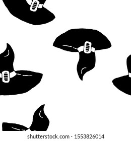 Scary vector illustration. Black and white image for Halloween on a white background. For print, design, back surface, textile, packaging, canvas. Hand drawn vector pattern. Seamless texture.