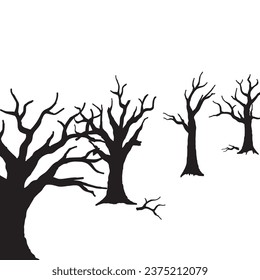 diseño de textura de fondo gráfico de ilustración de árbol de vector espantado
