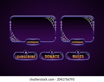 Scary Violet Halloween Twitch Stream Panels Overlay Design