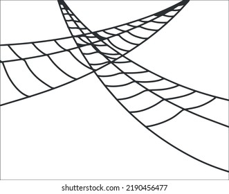 Scary web as a symbol of Halloween.
Vector art illustration in a linear style. Festive background. Happy Halloween.