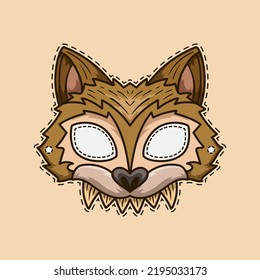 Scary Werewolf Halloween Mask Illustration