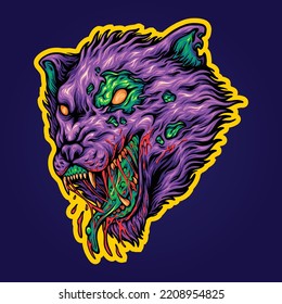 Scary werewolf head monster illustration vector illustrations for your work logo, merchandise t-shirt, stickers and label designs, poster, greeting cards advertising business company or brands