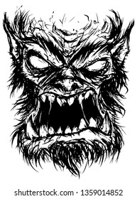 scary werewolf monster vector illustration