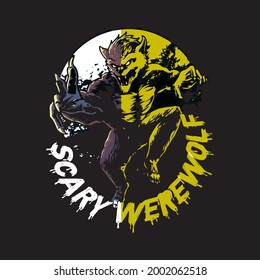 
Scary werewolf slogan t shirt design