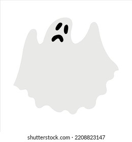 Scary white halloween ghost illustration