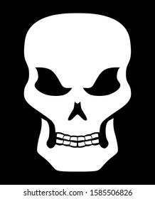 Scary white halloween skull vector illustration