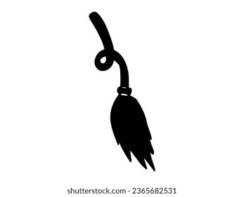 Scary Witch Broom Halloween Silhouette Illustration
