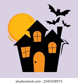 Scary Witch House Vector. Perfect for Halloween