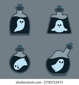 Scary veneno de bruja con botellas de fantasma conjunto