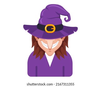 Scary Witch Purple Robe Magic Hat Stock Vector (Royalty Free ...