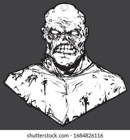 a scary zombie with a bald head baring its teeth