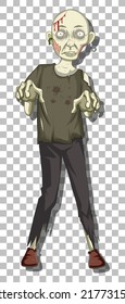 Scary zombie cartoon character illustration